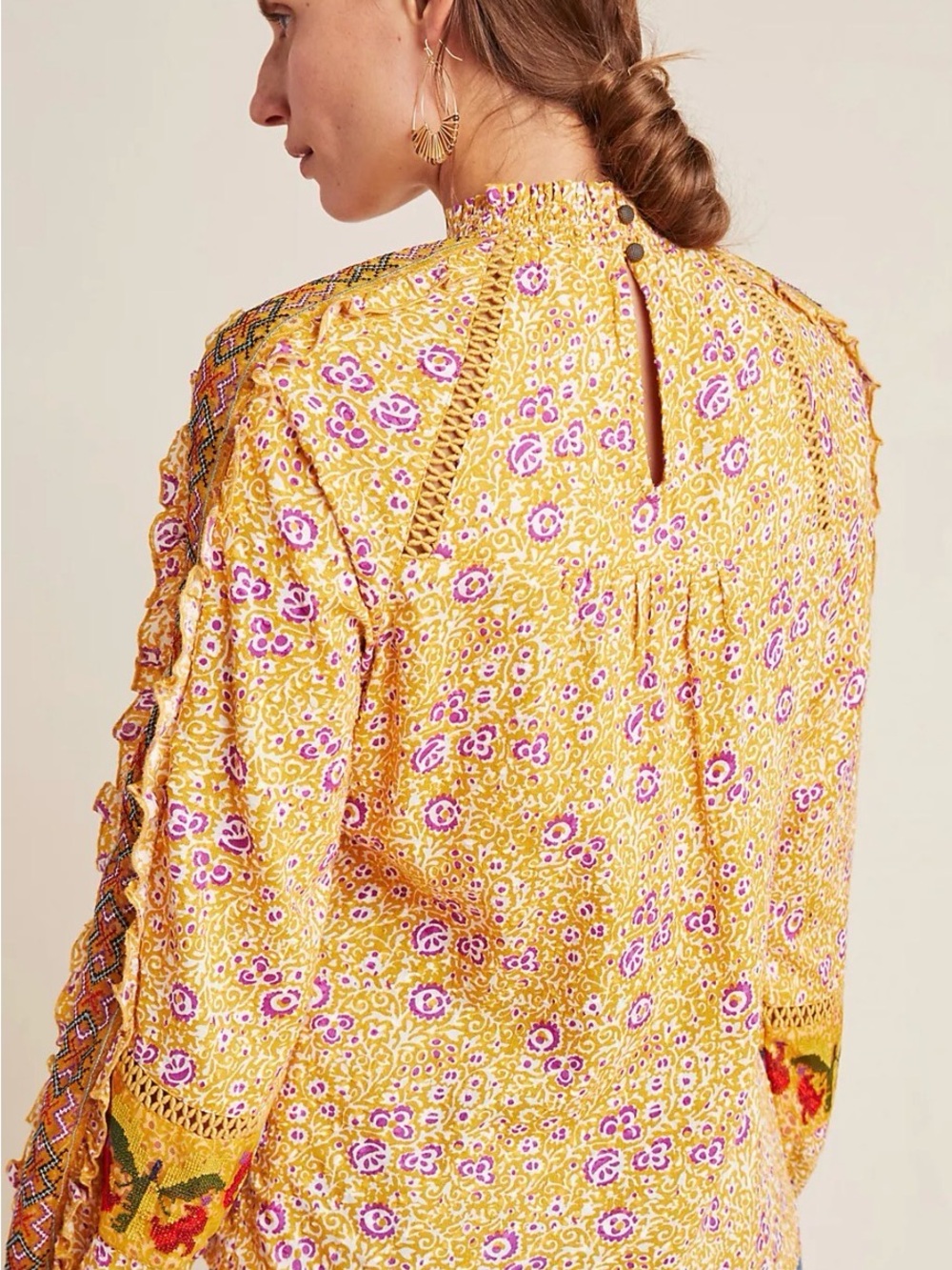 **RARE** Anthropologie Maeve Goldie Embroidered Blouse - Picture 2 of 6